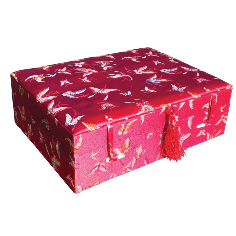 Red Butterfly Brocade Box