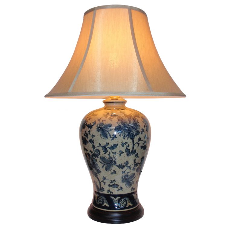 Blue Floral Lamp