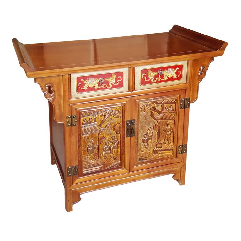 Elm Cabinet with antique panels