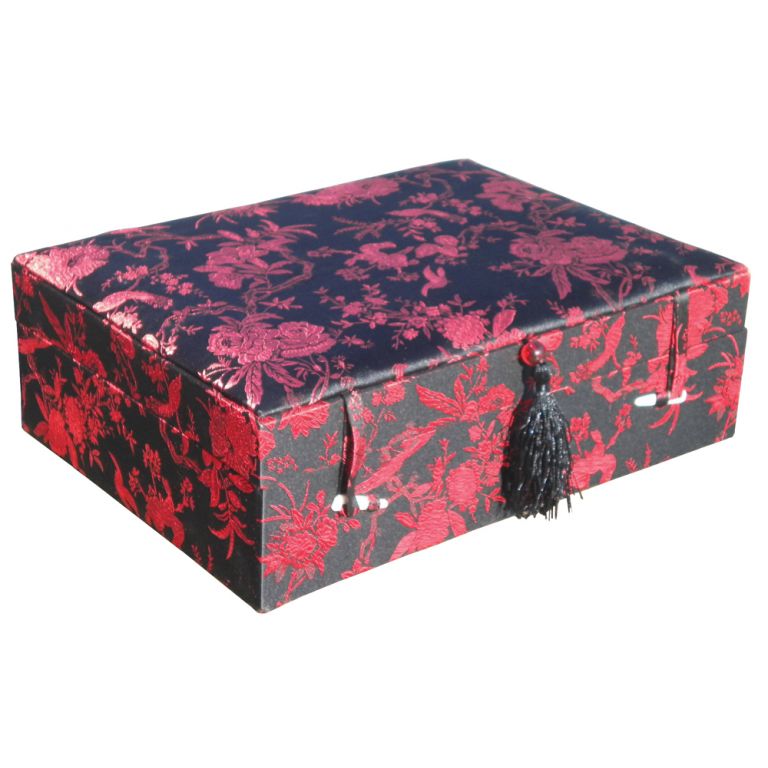 Large Red and Black Floral Box