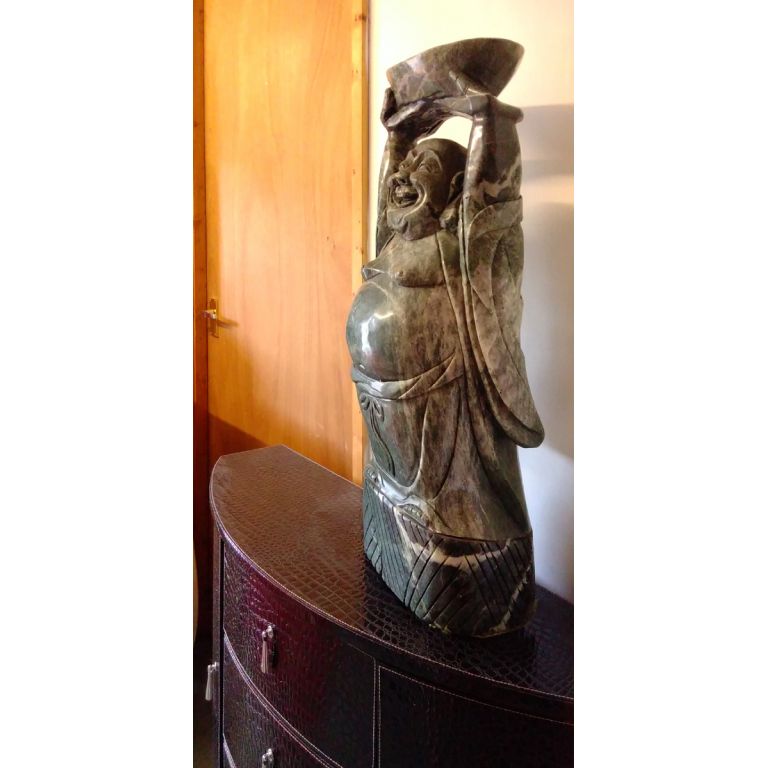 Chinese Jade Buddha with Gold