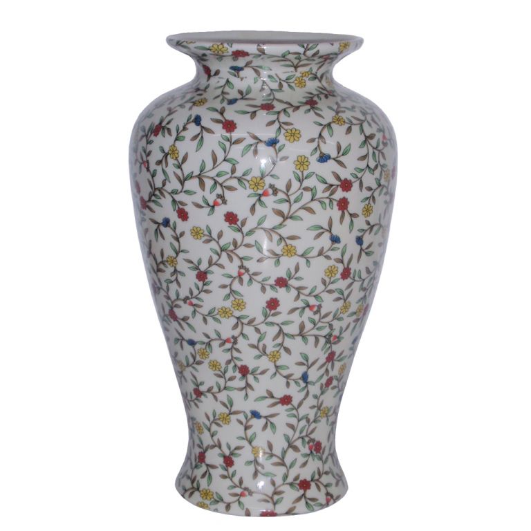 White Leafy Vase