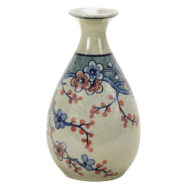 Vase in blue and ivory