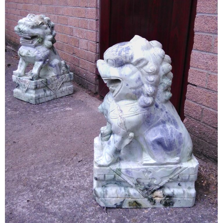 Chinese Jade Lion Pair